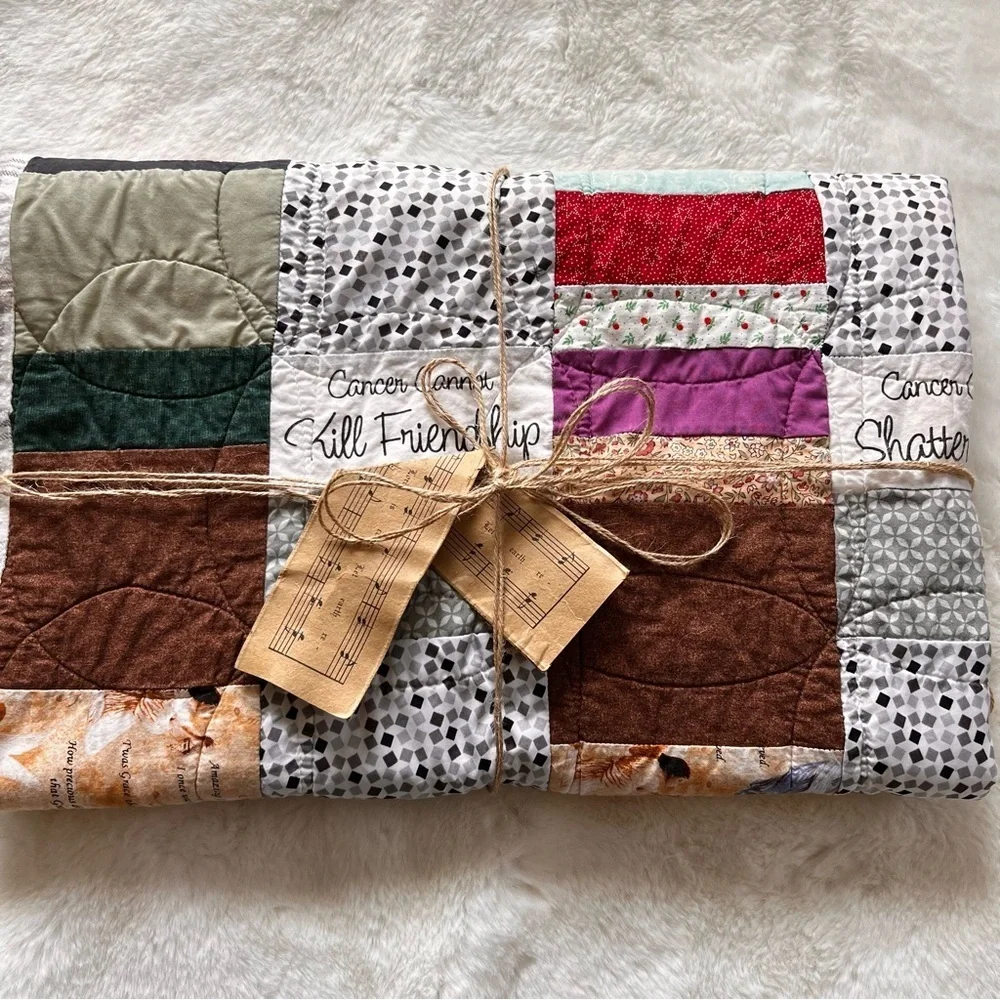 Quilts for friends with cancer  , Quilt for Cancer Fighter Motivational Quilt